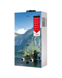 Колонка газовая дымоходная Aquatronic JSD20-AG208 10 л стекло (горы)