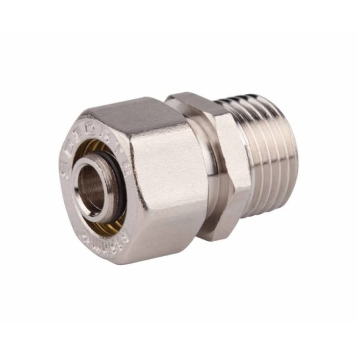 Переходник разборной SD Forte 16х1/2" наружная резьба, металлопластиковый