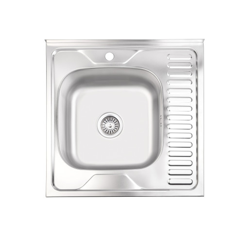 Кухонная мойка Brinex 6060-L 0,6 мм Satin (BRIN6060LSAT06)