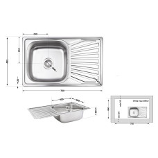 Кухонная мойка Lidz 7848 0,8 мм Micro Decor (LIDZ7848MDEC)