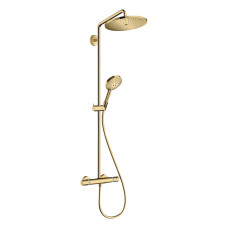CROMA SELECT S душова система Showerpipe 280, 1jet, з термостатом, з ручним душем Raindance Select S 120, 3jet, полiроване золото