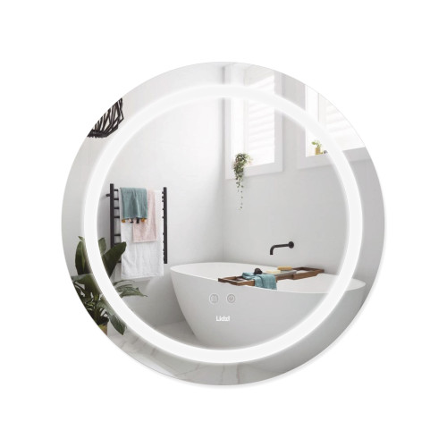 Зеркало Lidz Aria R600 с LED-подсветкой Touch, с антизапотеванием, с диммером, регулятор яркости LD78LR600