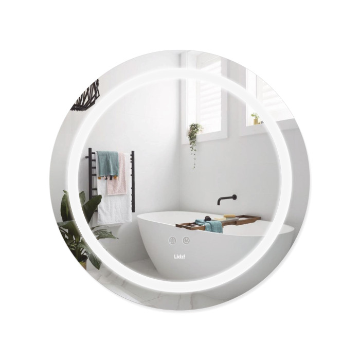 Зеркало Lidz Aria R600 с LED-подсветкой Touch, с антизапотеванием, с диммером, регулятор яркости LD78LR600