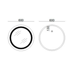 Зеркало Lidz Aria R600 с LED-подсветкой Touch, с антизапотеванием, с диммером, регулятор яркости LD78LR600
