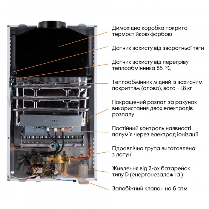 Колонка Thermo Alliance JSD20-10CLM 10k біла димохідна Колонка Thermo Alliance JSD20-10CLM 10k біла димохідна