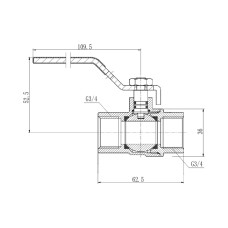 Кран шаровой SD Forte 3/4" ВР для газа (ручка) SF600G20
