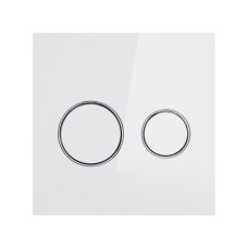 Клавіша для інсталяції унітазу  Qtap Nest Uni QT0211P01V1176W подвійний змив пластик біла глянцева