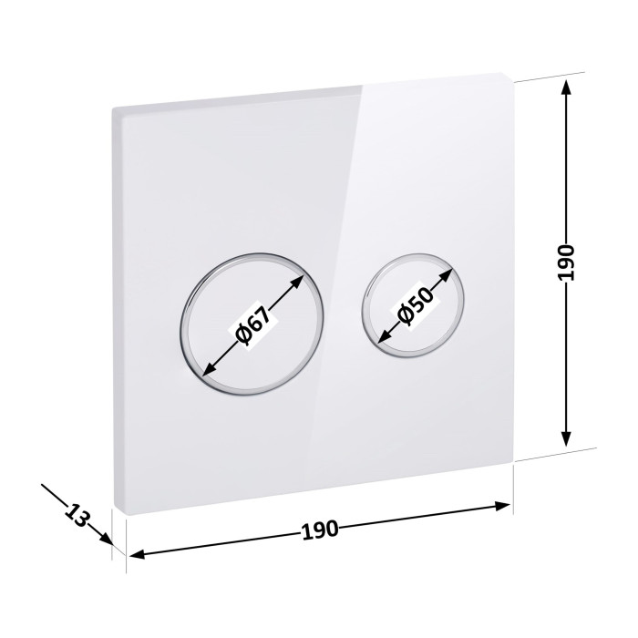 Клавіша для інсталяції унітазу Qtap Nest Uni QT0211P01V1176W подвійний змив пластик біла глянцева