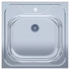 Мойка для кухни нержавеющая сталь UA 5050 товщ-0.4mm, р-р-500*500*140mm Polish (накладна) {20}