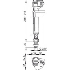 A18-3/8 Впускний механізм ниж. латунь 3/8" {50}