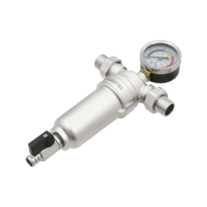 Фильтр самопромывной Raftec RMHF01 с манометром 1/2" (SW-89336)
