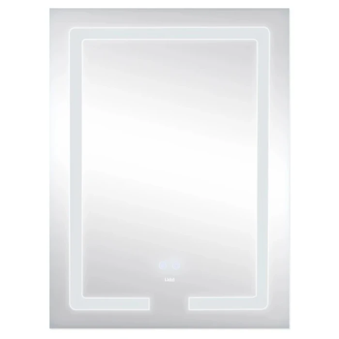 Зеркало настенное прямоуг 600х800 LIDZ Kubis LED touch с антизапот, димер, регулятор яркости