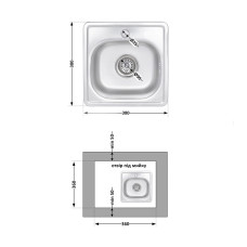 Кухонная мойка Brinex 3838 0,6 мм Satin (BRIN3835SAT06)