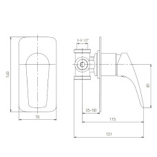 ORLANDO змішувач прихованого монтажу, 1-F, cromo