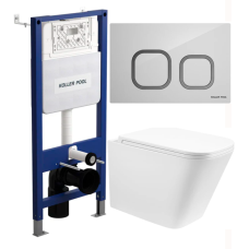 Инсталляция KOLLER POOL AQUA LINE с подвесным унитазом Trend PRO Tornado3, дюропластовым сиденьем slim soft-clous и белой кнопкой Neo KPAL-H02+TPR-0400-RQ3+KP-NE003