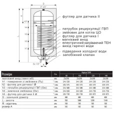 Бойлер электрический комбинированный Thermo Alliance Neptun вертикальный 100 л. т.о. 0,6 кв.м левый, мокрый ТЭН 1,5 кВт (CWH 10048 8S L)