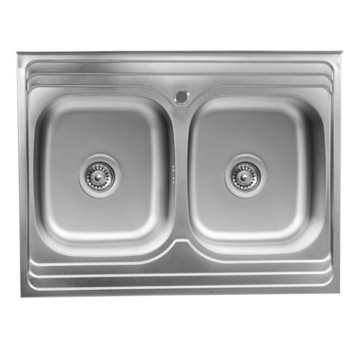Кухонна мийка із двома чашами 800х600х180 сатин PLATINUM