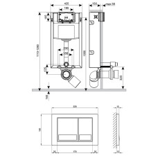Инсталляция подвесного унитаза Qtap Nest ST с кнопкой Chrome квадратная
