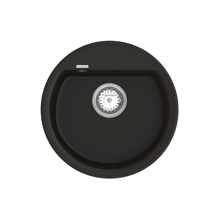 Мийка для кухні Vankor Easy EMR 01.45 Black кругла з сифоном