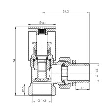 Кран радиаторный SD Forte 1/2" угловой хром SF234W15