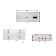 Бойлер электрический Thermo Alliance 80 л плоский горизонтальный, мокрый ТЭН 2 кВт (0,8+1,2) DT80H20G(PD)