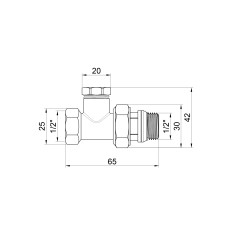 Кран радиаторный SD Plus 1/2" ВН антипротечкой прямой SD227W15