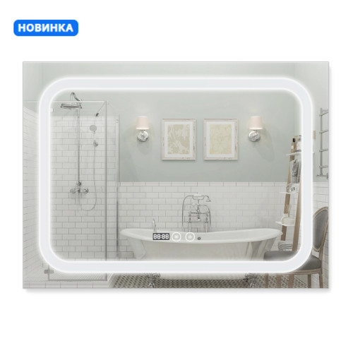 Дзеркало Qtap Mideya (DC-F906) 800х600 з LED-підсвічуванням Touch, з диммером QT2078F906W