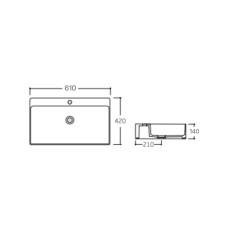 Раковина Qtap Nando LT 610х420х140 White QT12116146W