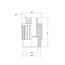 Муфта из полипропилена Thermo Alliance 25х3/4" НР