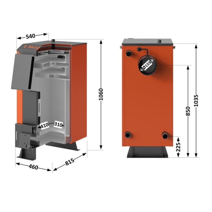 Котел твердотопливный стальной Thermo Alliance Magnum V 4.0 SF 16