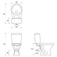 Унитаз Cersanit CERSANIA Simple On с сиденьем DELFIІ/MODUO SLIM soft-close K119-014