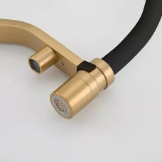 G4395-63 кухня під осмос одноваж. вис. силік. вилив лат. шпил карт.90° Ø35 (сат. золот/чорний) {8/1}