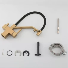 G4395-63 кухня під осмос одноваж. вис. силік. вилив лат. шпил карт.90° Ø35 (сат. золот/чорний) {8/1}