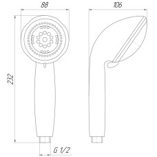 Лійка ручного душу TOPAZ Lotus 5-ти позиційна, хром  NF-2288-00