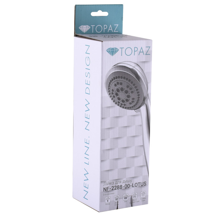 Лейка ручного душа TOPAZ Lotus 5-ти позиционная, хром NF-2288-00