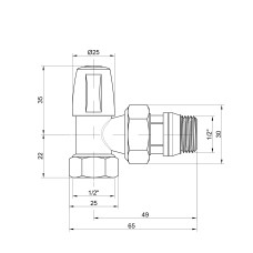 Кран радиаторный Icma 1/2" антипротечкой угловой №805+940