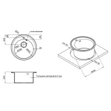 Кухонная мойка Lidz D510/200 GRA-09 (LidzGRA09D510200)