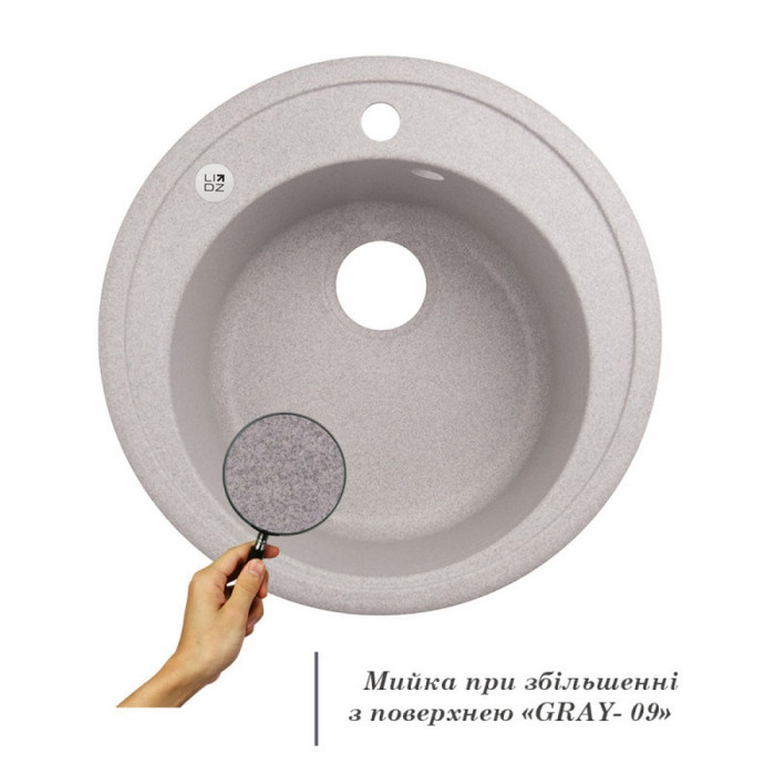 Кухонная мойка Lidz D510/200 GRA-09 (LidzGRA09D510200)