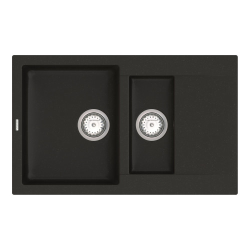 Мийка для кухні Vankor Orman OMP 04.80 Black прямокутна з сифоном