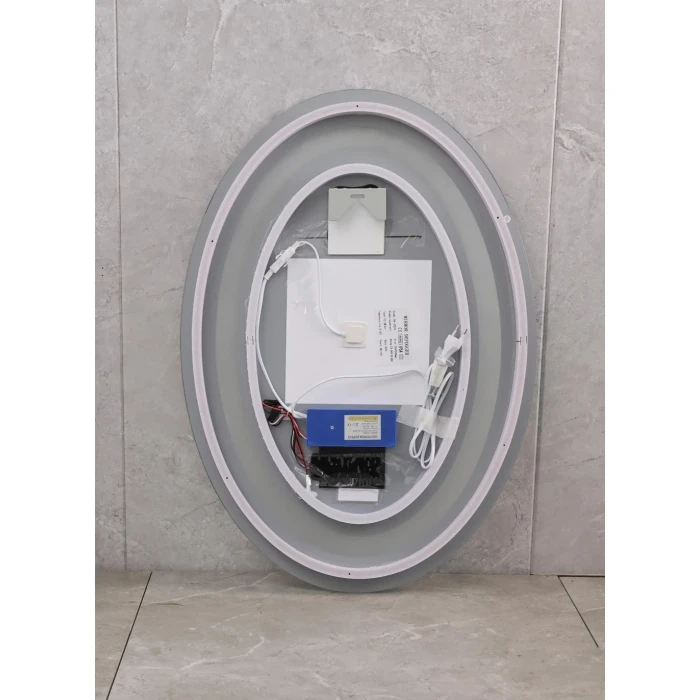 Зеркало овал LED 50x70 MIXXUS Plain MV02(MI6010) часы, с антизопотеванием
