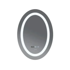 Зеркало овал LED 50x70 MIXXUS Plain часы, с антизопотев.