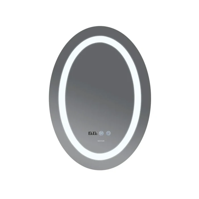 Зеркало овал LED 50x70 MIXXUS Plain MV02(MI6010) часы, с антизопотеванием