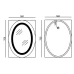Зеркало овал LED 50x70 MIXXUS Plain MV02(MI6010) часы, с антизопотеванием