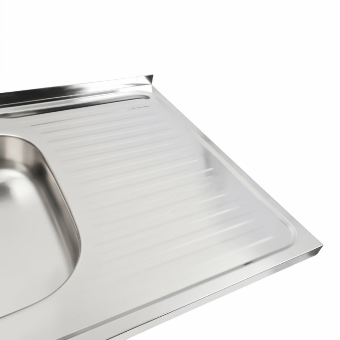 Мойка прямоугольная накладная 600х800 сатин PLATINUM лев. Мойка прямоугольная накладная 600х800 сатин PLATINUM лев.