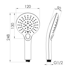 CASCADA A20Rw душ ручний, 3 режима, cromo