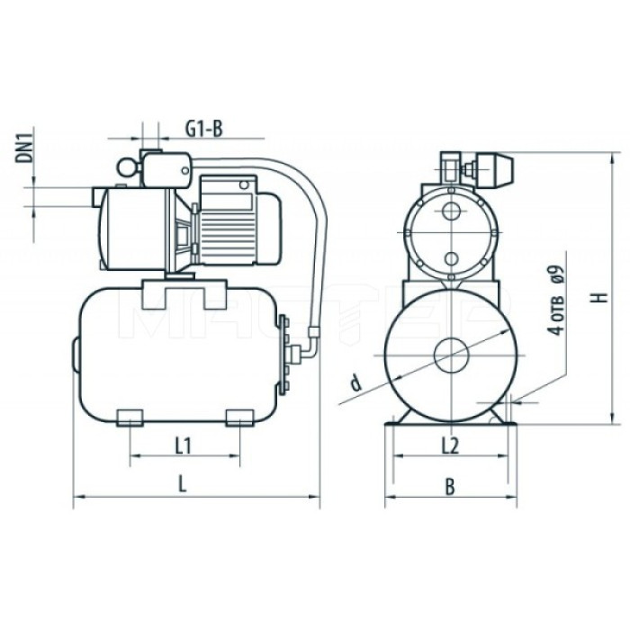Станція  SPRUT  AUJS 110/24  950Вт, 3,2куба, 48 м