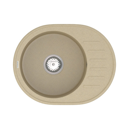 Мойка Vankor Lira 570х450х170 овал  Vanilla + сифон