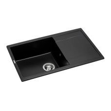 Мойка для кухни из искуственого камня Granado ALICANTE 780x495x200 прямоугольная black shine + сифон