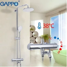 Душова система з термостатом GAPPO G2490, вилив - перемикач на лійку, хром