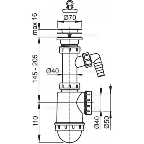 A441Р Кухня 1 1/2*d70 нерж.+пралка, без випуску {20}